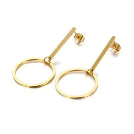 Złote Kolczyki Koła Stal Szlachetna