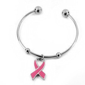 Bransoletka ze Stali Szlachetnej z Różową Kokardką