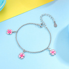 Bransoletka Srebrna Różowa Koniczynka