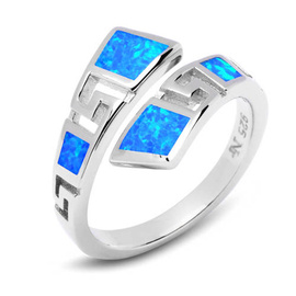 Srebrny Pierścionek z Opalem Regulowany Rozmiar