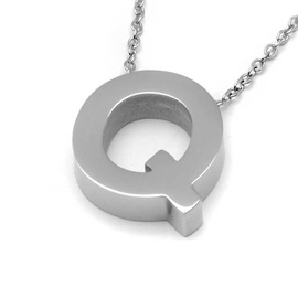 Naszyjnik Literka Q Stal Szlachetna