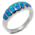 Pierścionek Srebrny z Błękitnymi Opalami