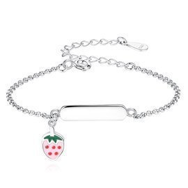 Bransoletka Srebrna z Truskawką