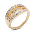 Srebrny Pierścionek Pokryty Złotem z Cyrkoniami
