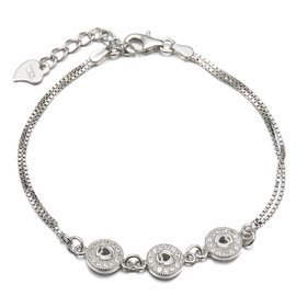 Bransoletka Srebrna Wysadzana Cyrkoniami