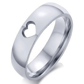 Obrączka Dla Pary z Serduszkiem Stal Szlachetna