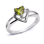 Srebrny Pierścionek z Oliwkowym Sercem