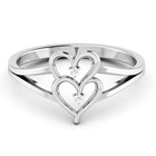 Pierścionek Białe Złoto Dwa Serca Dla Zakochanych
