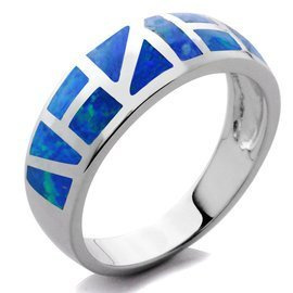 Srebrna Obrączka z Niebieskim Opalem