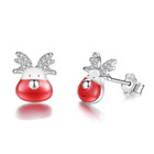 Srebrne Kolczyki Łoś z Cyrkoniami