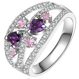 Srebrny Pierścionek Przeplatany Cyrkoniami