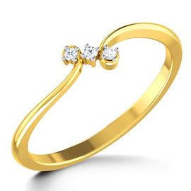 Złoty Pierścionek z Trzema Brylantami