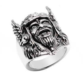 Sygnet Vikinga Twarz Stal Szlachetna