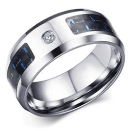 Obrączka ze Stali Szlachetnej Szafirowe Ozdoby
