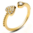 Pierścionek Srebrny Pozłacany Wysadzany Kamieniami