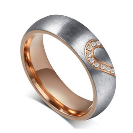 Damska Obrączka z Sercem z Cyrkonii dla Pary