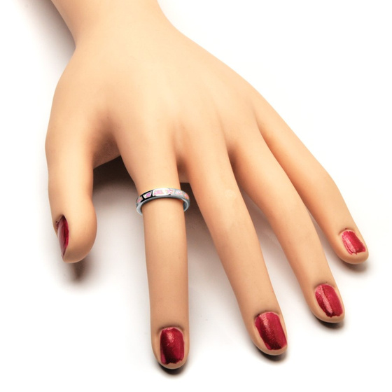 Srebrna Obrączka z Różowym Opalem