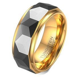 Obrączka z Wolframu z fasetkami Damsko Męska