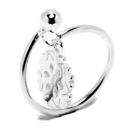 Srebrny Pierścionek Śnieżka Regulowany Rozmiar