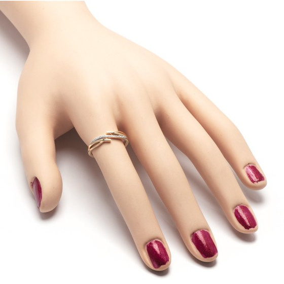 Pierścionek Złoty Wysadzany Brylantami 0.08ct