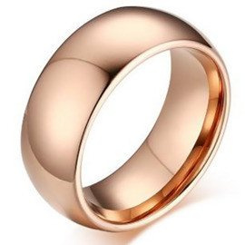 Gładka Obrączka z Wolframu Pokryta Różowym Złotem