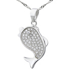 Srebrna Zawieszka Delfin Wysadzany Cyrkoniami
