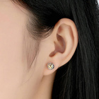 Srebrne Kolczyki Złote Serduszka