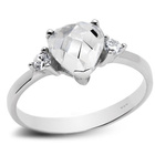 Srebrny Pierścionek Białe Diamentowe Serduszko