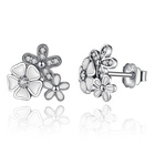 Srebrne Kolczyki Kwiatuszki z Cyrkoniami