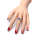 Srebrny Pierścionek z Szafirową Cyrkonią