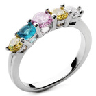 Srebrny Pierścionek z Różnokolorowymi Cyrkoniami