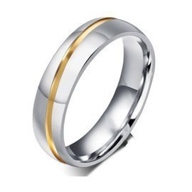 Obrączka ze Stali Szlachetnej ze Złotą Aplikacją