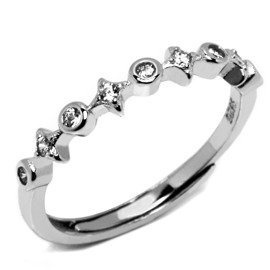 Srebrny Pierścionek z Cyrkoniami Regulowany