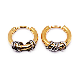 Złote Kolczyki Kółka ze Stali Szlachetnej