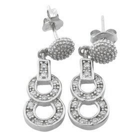 Kolczyki Srebrne Kółka z Białymi Cyrkoniami