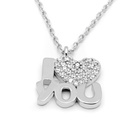 Srebrny Naszyjnik I LOVE YOU z Cyrkoniami