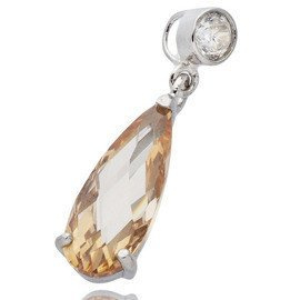 Srebrna Zawieszka Pomarańczowa Cyrkonia