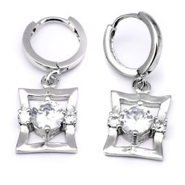 Srebrne Kolczyki z Okrągłą Białą Cyrkonią nr.4460