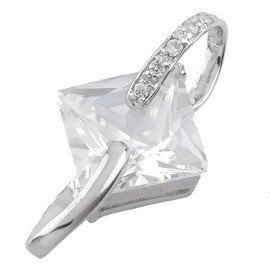 Srebrna Zawieszka Biała Cyrkonia