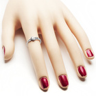 Pierścionek Srebrny z Okrągłą Białą Cyrkonią