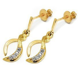 Złote Kolczyki Wysadzane Brylantami