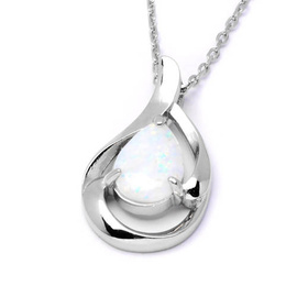 Srebrny Naszyjnik z Białym Opalem