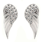 Srebrne Kolczyki Skrzydła z Cyrkoniami