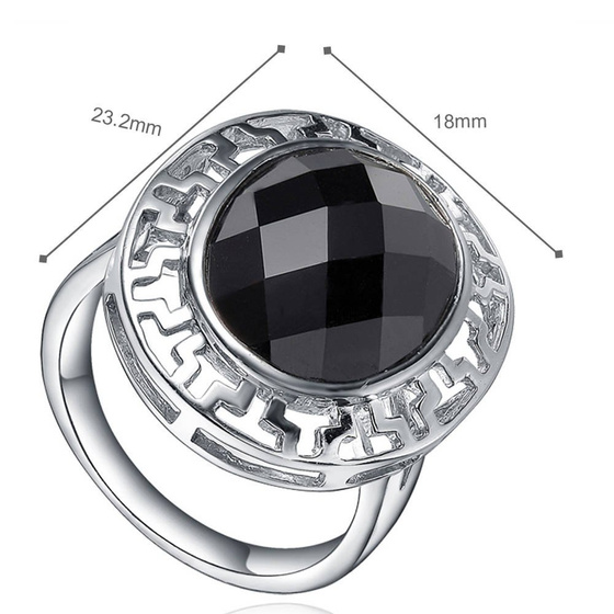 Srebrny Pierścionek z Czarnym Onyksem