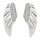 Srebrne Kolczyki Skrzydła z Cyrkoniami
