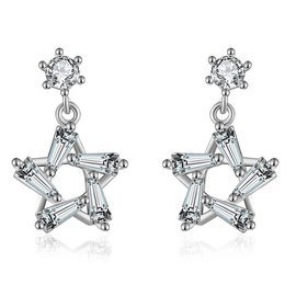 Srebrne Kolczyki Gwiazdy z Cyrkoniami