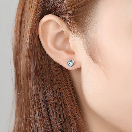 Srebrne Kolczyki Serduszka z Cyrkoniami