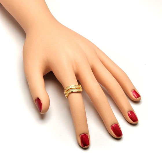 Srebrny Pierścionek Pokryty Złotem z Cyrkoniami