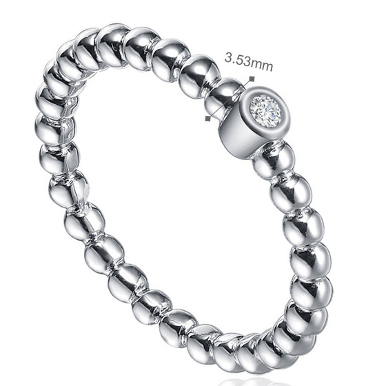 Srebrny Pierścionek z Diamentową Cyrkonią