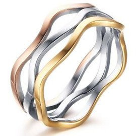 Obrączka ze Stali Szlachetnej Trikolor